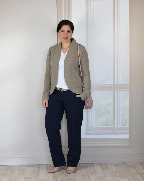 Nähbeispiel Cardigan mit Schalkragen lillesol women No. 29
